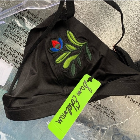 Sam Edelman Bra Black Bonded Bralette Sexy Strappy - Picture 6 of 7